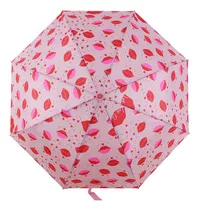 Paraguas Automático Las Oreiro Anti Viento Estampado Funda Color Rosa 6234
