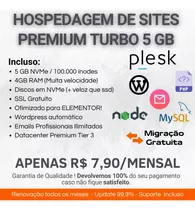 Hospedagem De Sites 5gb Nvme Turbo Ssl - Profissional Mensal