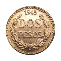 Moneda 2 Pesos Oro 22 Kilates Año 1945