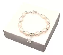 Pulsera Con Perla Del Rio Y Dije Estrella De Mar En Plata 