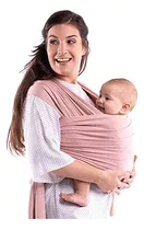 Rebozo Fular Elástico Bebé Feliz Portabebe Ergonomico Color Rosa Palo Con Gorrito Bebé Set Fular Elástico Talla Unitalla