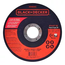 Disco Corte Metal Y Acero Inox Black Decker 25 Unidades E.o. Color Negro