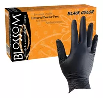 Guantes De Nitrilo Negro Blossom Caja 100 Und