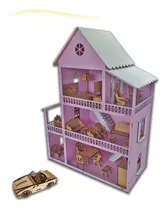 Casa Boneca Mini Móveis Casinha Mdf Pintada Roda 32 Móveis