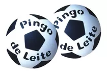 50 Bola Plástica Futebol Vinil Pingo De Leite Preta E Branca