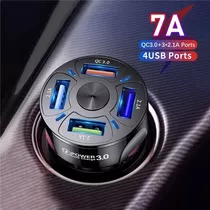 Multi Cargador Usb Para Automóvil Carga Rápida Qc 3.0