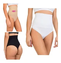 Pack 3 Bombacha Tanga Faja Reductora Colaless Corte Alto