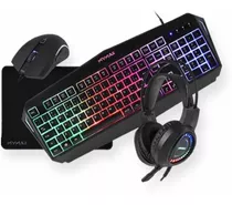 Teclado Gamer Rgb  + Mouse 3200dpi + Headset + Mouse Pad