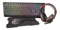 Combo 4 En 1 Gamer Trust Ziva Teclado+audifono+mouse+padmous