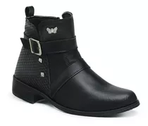 Bota Feminina Coturno Schiareli 11400 Fivela Cano Curto Leve