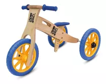 Triciclo Bicicleta De Equilíbrio De Madeira Lenho Azul 2x1 Cor Não Se Aplica