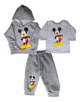 Conjunto X3 Bebe Buzo Remera Y Pantalon Mickey