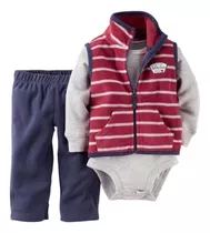 Carters Set X 3 Piezas Chaleco Micropolar Nene 6meses