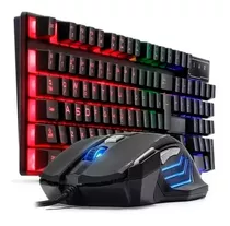 Kit Gamer Teclado Led Abnt2 Semi Mecanico Mouse Usb 3200 Dpi