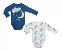 Set 2 Piezas Bodys Manga Larga Bambino  Oso Celeste