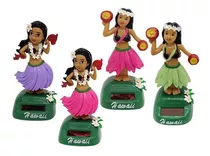 4 Muñecas De Bailarina Hawaiana Con Energía Solar.