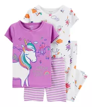 Carters Conjunto Set 4 Piezas Pijama De Algodón  Unicornio