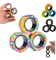 Brinquedo Anti Stress Anel Magnetico Fidget Toy Spinner 3 Un