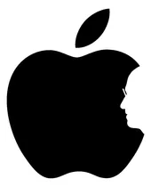 Calco Sticker Vinilo Manzana Apple Steve Jobs Homenaje 15 Cm