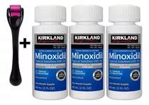 Combo 3 Minoxidil Kirkland Barba Cabello + Dermaroller 