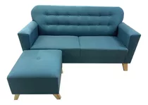 Sillon Sofa 3 Cuerpos Con Isla Patas De Madera 