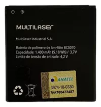 Bateria Nova Multilaser Ms40g P9070 Bcs070 Original
