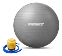 Pelota Pilates Yoga Esferodinamia Gimnasia 45 Cm + Inflador Color Gris