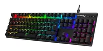 Teclado Gamer Hyperx Alloy Origins Qwerty Blue Español Latinoamérica Color Negro Con Luz Rgb