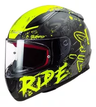 Casco Integral Ls2 Ff 353 Negro / Amarillo Certificado Ece