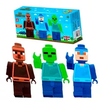 Kit 3 Bonecos My Creator Infantil Marrom, Azul E Zumbi