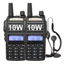 Kit X 2 Handy Baofeng Uv82 10w Bibanda Radio Walkie Talkie Vhf Uhf + Auricular Manos Libres