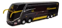 Miniatura Ônibus Itapemirim G8 Double Decker Preto 30cm