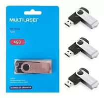 Kit 10 Pendrive 4gb Twist Multilaser Pd586 Preço Atacado 