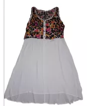 Vestido Abotonado Con Estampado Combinado Nuevo 