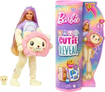 Boneca Barbie Cutie Reveal Camisetas Fofas Leão Candy Color