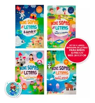 Set 4 Libros De Actividades: Sopas De Letras Para Niños.