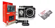 Kit Câmera Sports 4k Com Cartão De Memória 32gb Classe 10