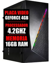 Pc Gamer Amd 4.2ghz / Placa Geforce 4gb / 16g Ram / Ssd 480g