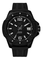 Reloj Caterpillar Hombre Shockmaster Evo Silicona Sumergible Color De La Malla Silicona Negro/negro/negro-blanco