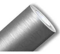 Adesivo Envelopamento Geladeira Aço Escovado Prata 5m X 60cm Cor Aço Escovado Premium