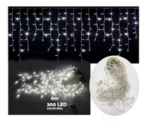 Cascada Navideña Blanco Frio 6m 300 Led Serie De Navidad