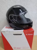 Casco Moto Rebatible Ls2 370 Easy Negro Brillo Doble Visor