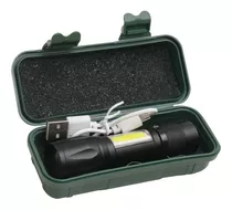 Linterna Mini Tactica Led Cob Recargable Por Usb Con Zoom