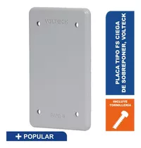 Placa Tipo Fs Ciega, De Sobreponer, Volteck 46432 Color Gris Corriente Nominal 0 A Voltaje Nominal 0v