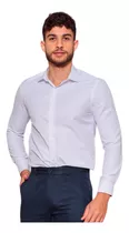 Camisa Social Masculina Slim Com Elastano Premium