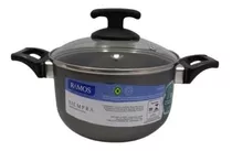 Cacerola 20 Cm Teflon Siempra Grafito Tapa De Vidrio - Ramos Color Gris