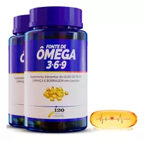 Kit 2x Omega 3-6-9 Peixe+linhaça+borragem 1000mg - 120caps