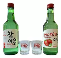 2 Soju Coreano 360 Ml Y 2 Vasos De Soju- Lireke