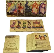 Kit 10 Cartas Pokémon Folha De Ouro Douradas +brinde