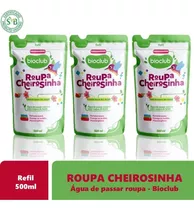 3 Sachês Água De Passar Roupa Cheirosinha Bioclub 500ml